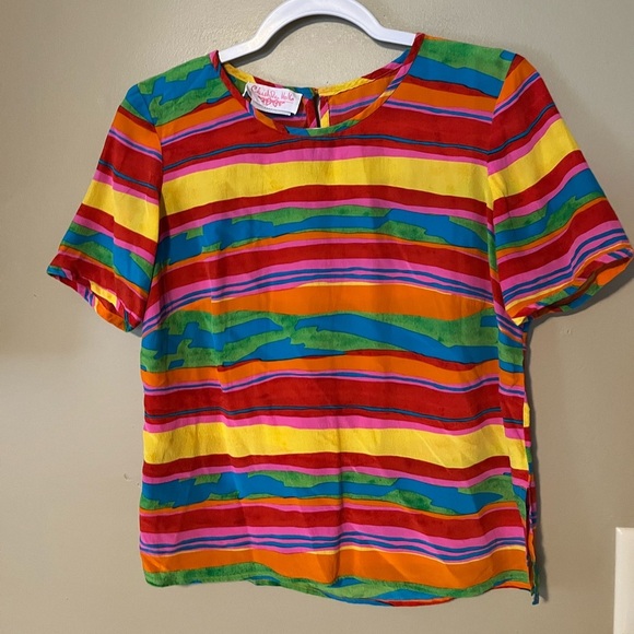 Caroline Charles London Vintage 100% Silk Top & Scarf - Picture 2 of 9